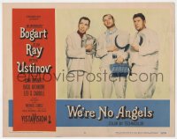 6m961 WE'RE NO ANGELS LC #3 1955 posed portrait of Humphrey Bogart, Aldo Ray & Peter Ustinov!