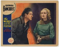 6m986 WORLD & THE FLESH LC 1932 great close up of George Bancroft staring down Miriam Hopkins!