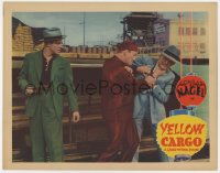 6m991 YELLOW CARGO LC 1936 Jack La Rue with blackjack watches Conrad Nagel being choked!