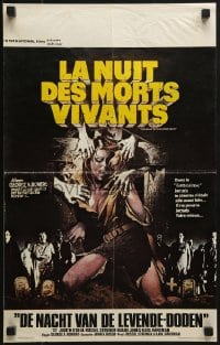 6p253 NIGHT OF THE LIVING DEAD Belgian 1974 George Romero classic, different Landi zombie art!