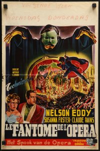 6p255 PHANTOM OF THE OPERA Belgian R1950s cool different Bos art of Claude Rains on chandelier!