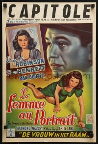 6p280 WOMAN IN THE WINDOW Belgian R1950s Fritz Lang, Edward G. Robinson, sexy Joan Bennett!