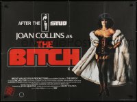 6p574 BITCH British quad 1979 sexy barely-dressed Joan Collins in lingerie in title role!