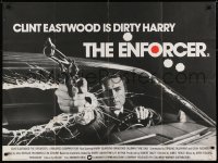 6p594 ENFORCER British quad 1977 c/u of Clint Eastwood as Dirty Harry with gun through windshield!