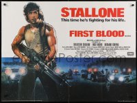 6p597 FIRST BLOOD British quad 1982 artwork of Sylvester Stallone as John Rambo by Drew Struzan!