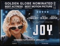 6p615 JOY advance DS British quad 2015 Robert De Niro, Jennifer Lawrence in the title role!