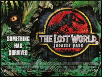 6p617 JURASSIC PARK 2 DS British quad 1996 The Lost World, Steven Spielberg, something has survived!
