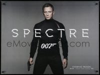 6p659 SPECTRE teaser DS British quad 2015 cool image of Daniel Craig as James Bond 007 with gun!