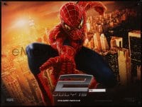 6p661 SPIDER-MAN 2 teaser DS British quad 2004 superhero Tobey Maguire over city, Sam Raimi!