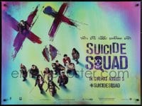 6p665 SUICIDE SQUAD teaser DS British quad 2016 Smith, Leto as the Joker, Robbie, huge cast montage!