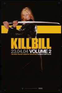 6p563 KILL BILL: VOL. 2 teaser English double crown 2004 different image of Uma Thurman, Tarantino!
