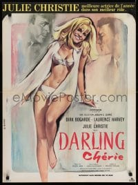6p370 DARLING French 23x31 1966 John Schlesinger directed, Allard art of super sexy Julie Christie!