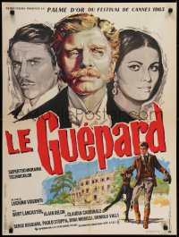 6p387 LEOPARD French 24x32 1963 Visconti's Il Gattopardo, Burt Lancaster, art by Gonzalez!