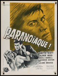 6p392 PARANOIAC French 24x31 1963 a harrowing excursion that takes you deep into its twisted mind!