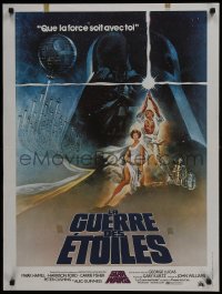 6p398 STAR WARS French 24x31 1977 George Lucas classic sci-fi epic, great art by Tom Jung!