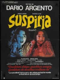 6p399 SUSPIRIA French 23x31 1977 Dario Argento horror, images of terrified Jessica Harper with knife