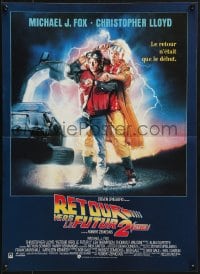 6p409 BACK TO THE FUTURE II French 16x22 1989 Michael J. Fox & Christopher Lloyd by Drew Struzan!