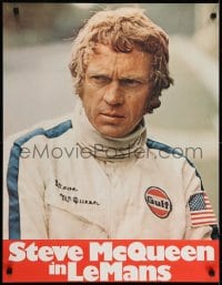 6p107 LE MANS teaser German 1971 driver Steve McQueen in personalized uniform, white title design!