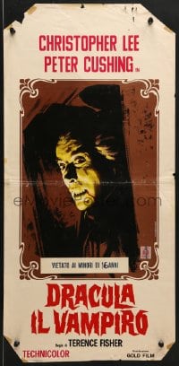 6p498 HORROR OF DRACULA Italian locandina R1970 Hammer, Piovano art of vampire Christopher Lee!