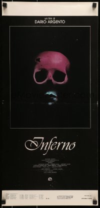 6p502 INFERNO Italian locandina 1980 Dario Argento horror, really cool skull & bleeding mouth
