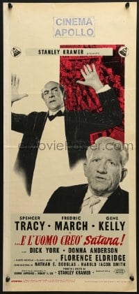 6p503 INHERIT THE WIND Italian locandina 1960 Spencer Tracy as Darrow, Fredric March, Scopes trial!