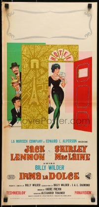 6p507 IRMA LA DOUCE Italian locandina 1963 Billy Wilder, great art of Shirley MacLaine & Jack Lemmon!