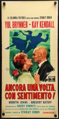 6p526 ONCE MORE WITH FEELING Italian locandina 1960 close up art of Yul Brynner & Kay Kendall!