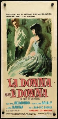 6p555 WOMAN IS A WOMAN Italian locandina 1961 Jean-Luc Godard, Jean-Paul Belmondo, Anna Karina!