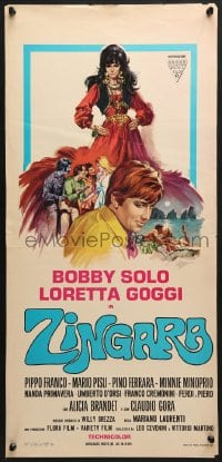 6p556 ZINGARA Italian locandina 1969 Bobby Solo, Loretta Goggi, artwork by Renato Casaro!