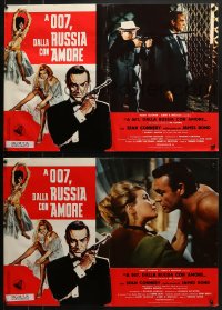 6p450 FROM RUSSIA WITH LOVE group of 8 Italian 18x27 pbustas R1970s Connery as James Bond 007