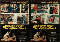 6p451 THUNDERBALL group of 12 Italian 19x27 pbustas 1965 Sean Connery as James Bond 007, Auger!
