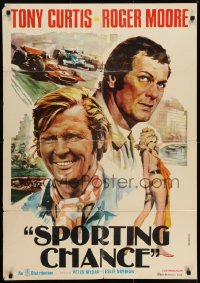 6p092 SPORTING CHANCE Lebanese 1975 art of Tony Curtis & Roger Moore, The Persuaders!