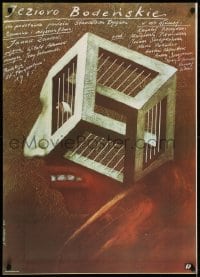 6p909 BODENSEE Polish 27x37 1985 great Andrzej Pagowski art of man with prison M.C. Escher-head!