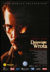 6p965 NINTH GATE Polish 27x39 2000 great image of Johnny Depp smoking w/fire reflected in glasses!