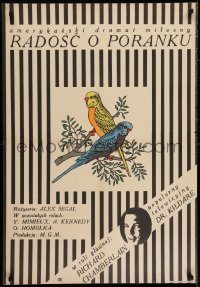 6p846 JOY IN THE MORNING Polish 23x33 1966 Richard Chamberlain, cool artwork of birds!
