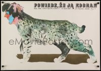 6p884 THIS SWEET SICKNESS Polish 23x33 1979 Gerard Depardieu, really cool artwork of man-big cat!