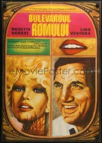 6p001 RUM RUNNERS Romanian 1972 different art of sexy Brigitte Bardot & Lino Ventura by Desideriu!