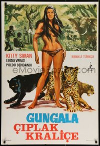 6p030 VIRGIN OF THE JUNGLE Turkish 1975 Gungala la Vergine Della Giungla, Kitty Swan