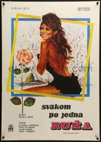 6p058 ROSE FOR EVERYONE Yugoslavian 20x28 1967 different art of sexy Claudia Cardinale by Landi!