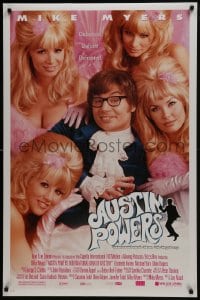 6r044 AUSTIN POWERS: INT'L MAN OF MYSTERY style B DS 1sh 1997 spy Mike Myers & sexy fembots!