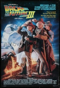 6r057 BACK TO THE FUTURE III DS 1sh 1990 Michael J. Fox, Chris Lloyd, Drew Struzan art!