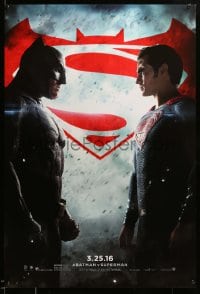 6r078 BATMAN V SUPERMAN teaser DS 1sh 2016 Ben Affleck and Henry Cavill in title roles facing off!