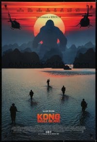 6r488 KONG: SKULL ISLAND int'l advance DS 1sh 2017 Jackson, Hiddleston, huge ape and soldiers!