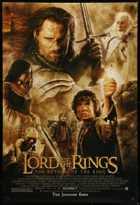 6r547 LORD OF THE RINGS: THE RETURN OF THE KING rare recalled style advance DS 1sh 2003 montage!