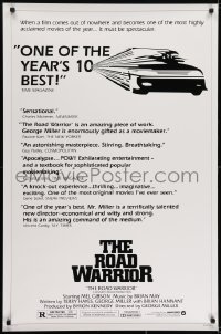 6r560 MAD MAX 2: THE ROAD WARRIOR 1sh 1982 Mel Gibson returns as Mad Max, rare reviews style!