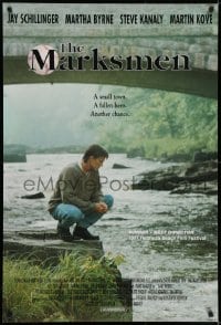 6r577 MARKSMEN 1sh 1997 Steve Kanaly, great image of lonely Jay Schillinger crouching near river!