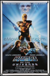 6r586 MASTERS OF THE UNIVERSE 1sh 1987 great image of Dolph Lundgren as He-Man!