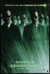 6r594 MATRIX REVOLUTIONS teaser DS 1sh 2003 image of Hugo Weaving as many Agent Smiths!