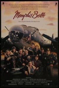 6r598 MEMPHIS BELLE DS 1sh 1990 Matt Modine, Sean Astin, cool cast portrait by WWII B-17 bomber!