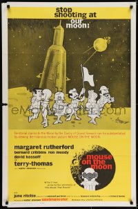 6r621 MOUSE ON THE MOON int'l 1sh 1963 cool cartoon art of English astronauts on moon!